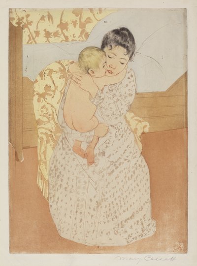 Mors kjærtegn, ca. 1891. av Mary Cassatt