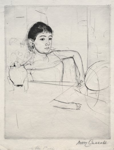 Mimi som brunette, 1889. av Mary Cassatt