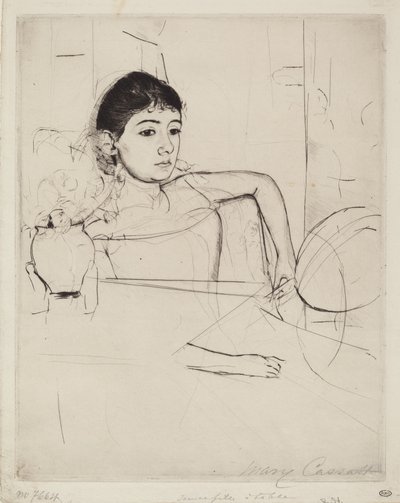 Mimi som brunette, ca. 1889. av Mary Cassatt