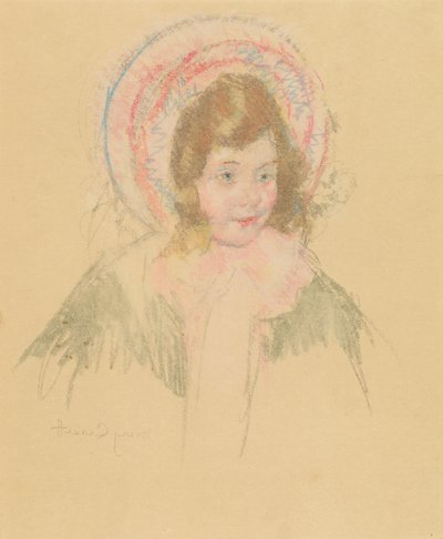 Sara iført panser og frakk, ca. 19041906. av Mary Cassatt