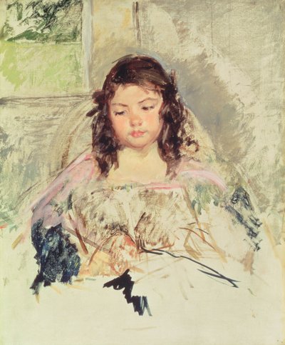 Skisse for "Francoise in a Round-backed Chair, Reading" eller "A Girl in Pink" ca. 1908 av Mary Cassatt