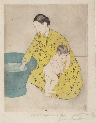 The Bath, 1890-1891. av Mary Cassatt