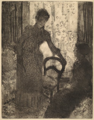 Den besøkende, ca. 1880. av Mary Cassatt