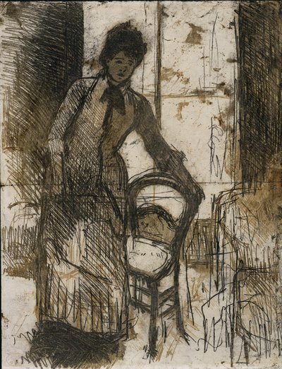 Den besøkende verso, ca. 1881. av Mary Cassatt