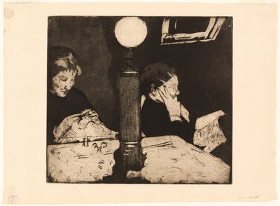 Under lampen av Mary Cassatt