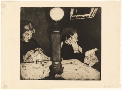 Under lampen, ca. 1882 av Mary Cassatt