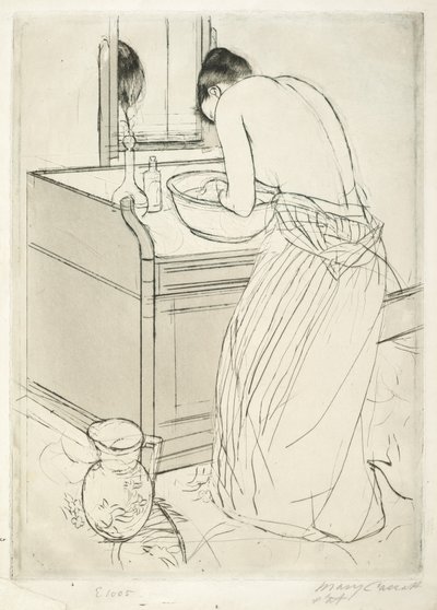 Kvinne som bader av Mary Cassatt