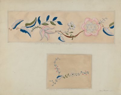 Broderi - Detalj av barnekjole, 19351942. av Mary E Humes