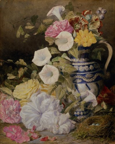 Et stilleben med en vase med blomster av Mary Elizabeth Duffield