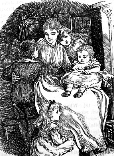 En mor som koser barna sine av Mary Ellen Edwards
