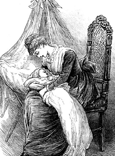 En ung mor som koser barnet sitt av Mary Ellen Edwards