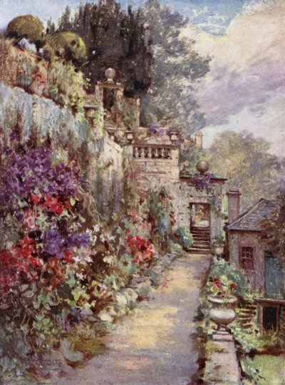 Scottish Gardens: Barncluith (farge litho) av Mary Georgina Wade Wilson