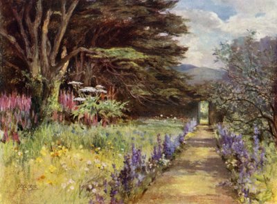 Scottish Gardens: Colinton House (farge litho) av Mary Georgina Wade Wilson