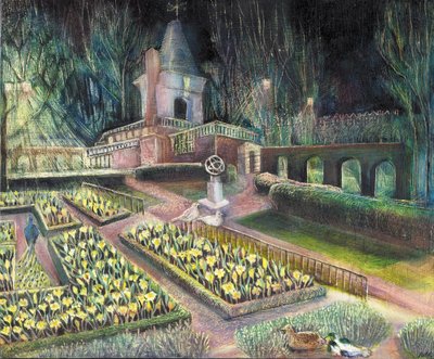 Flower Garden, Holland park, 2002 (olje på bard) av Mary Kuper