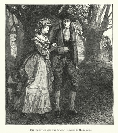 The Prentice and the Maid (gravering) av Mary L. Gow
