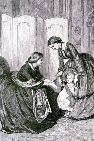 Dronningen og hennes lille barnebarn prins Wilhelm av Preussen, ca. 1880 av Mary L. Gow