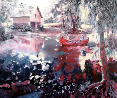 Elvaston båthus og innsjø av Mary Smith