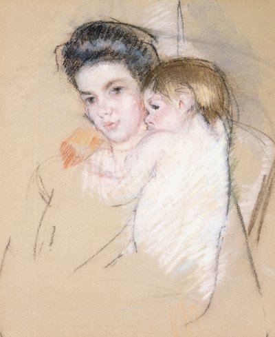Mor og nakenbarn, av Mary Cassatt