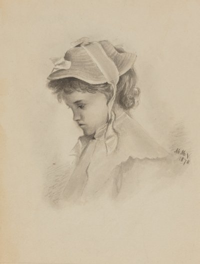 Uten tittel Head of a Child Looking Down, 1878. av Mary Vaux Walcott