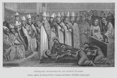 Begravelse av St Claire (litho) av Maso di Banco Giottino