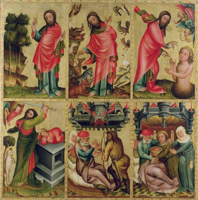 Indre venstre fløy av St. Peters høyalter i Hamburg, Grabower-alteret (tempera på panel) av Master Bertram of Minden