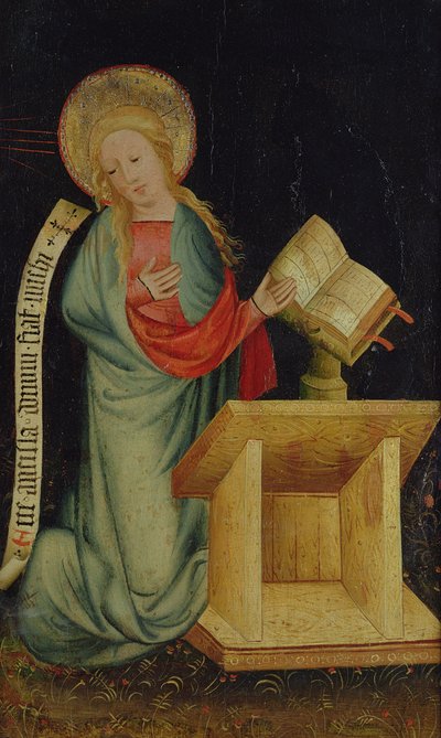 Jomfru av bebudelsen, fra The Harvester Altar, ca. 1410 (tempera på eik) (se også 145253 og 145254) av Master Bertram of Minden