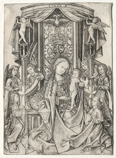 Madonna Enthroned with Eight Angels av Master ES
