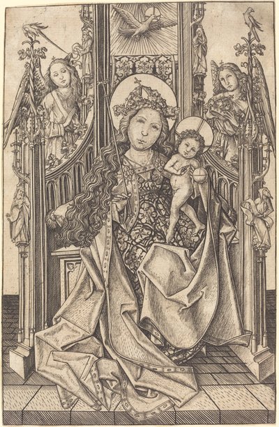 Madonna og Child Enthroned av Master E.S.