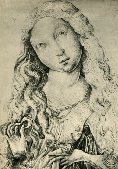 Portrett av en kvinne med en ring, St Catherine, 1450-1470, 1943. av Master ES