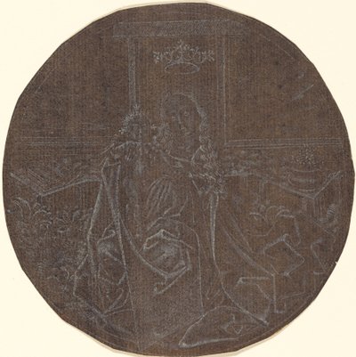 Madonnaen og barnet i en hage av Master E.S.