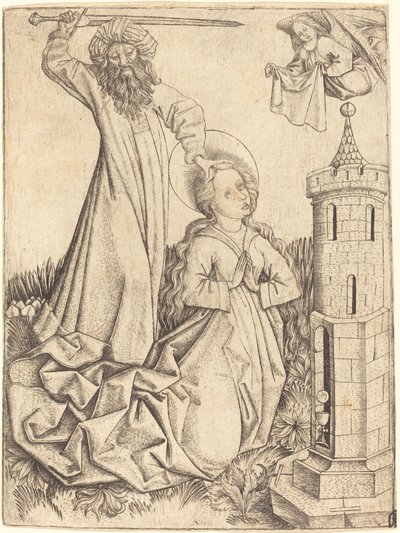 Martyrdommen til Saint Barbara av Master E.S.