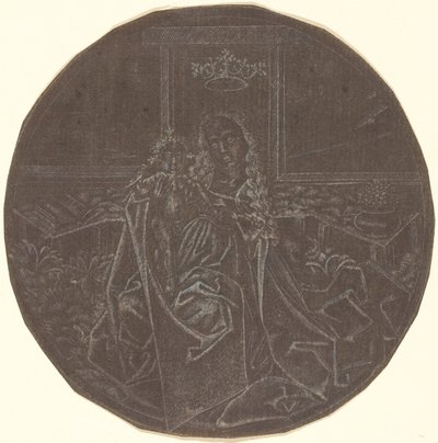 The Madonna and Child in a Garden   1235900   no       norwegian Successfully Translated  Original: Portret van een schaars geklede onbekende danseres op een programma voor een concert, reclame voor Comptoir Photographique de lOuest Translat: Portret van e av Master E.S. Facsimile