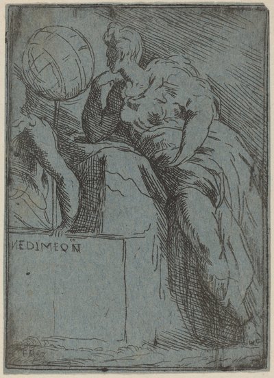 Endymion av Master F.P. after Parmigianino