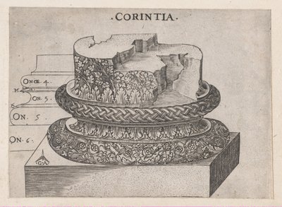 Mirror of Roman Magnificence: Corinthian base, ca. 1537., ca. 1537 av Master GA