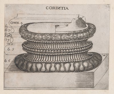 Mirror of Roman Magnificence: Corinthian base, ca. 1537, ca. 1537 av Master GA