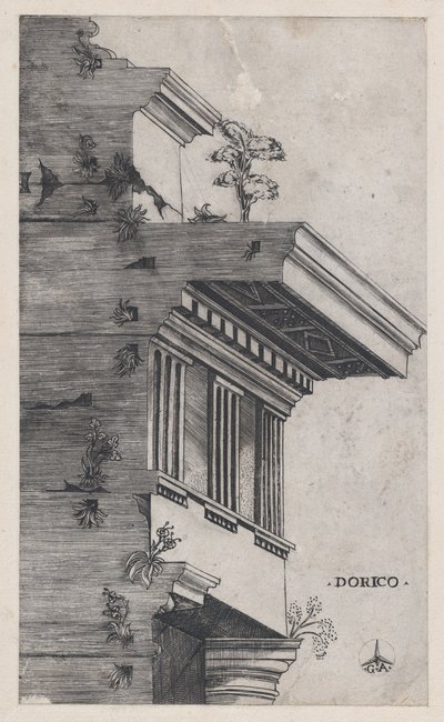 Mirror of Roman Magnificence: Dorisk orden, ca. 1537, ca. 1537 av Master GA