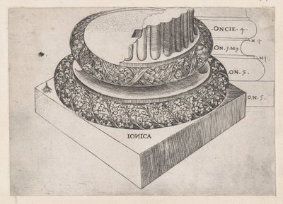 Mirror of Roman Magnificence: Ionisk base, ca. 1537., ca. 1537 av Master GA
