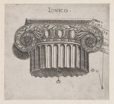 Mirror of Roman Magnificence: Ionisk hovedstad, ca. 1537., ca. 1537 av Master GA