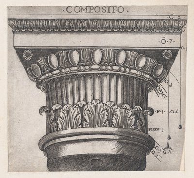 Mirror of Roman Magnificence: Ionisk hovedstad, ca. 1537, ca. 1537 av Master GA