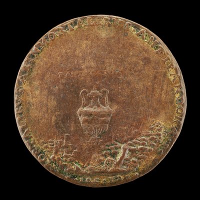 Vase i et landskap [revers], 1554. av Master IAC. URB.
