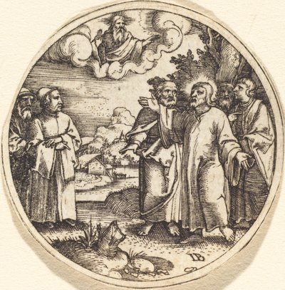 Kristus med tre av sine apostler av Master IB