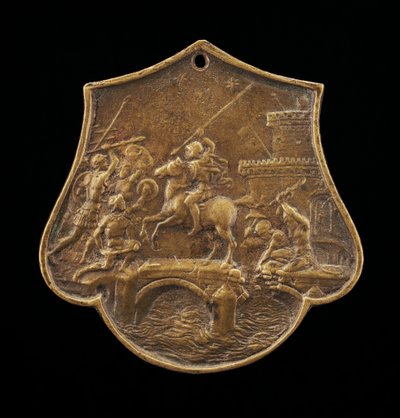 Horatius Cocles Defending the Bridge, andre halvdel av 1400-tallet. av Master IO.FF.