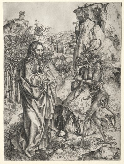 The Temptation of Christ, 1400-tallet. av Master L Cz