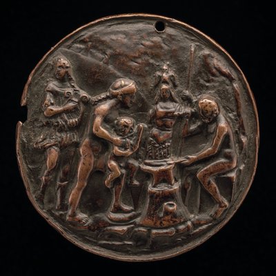 Apollo, Venus, Mars og Vulkan, ca. 1500. av Master M.C.