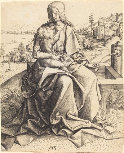 Madonna og barn ved en fontene av Master MZ