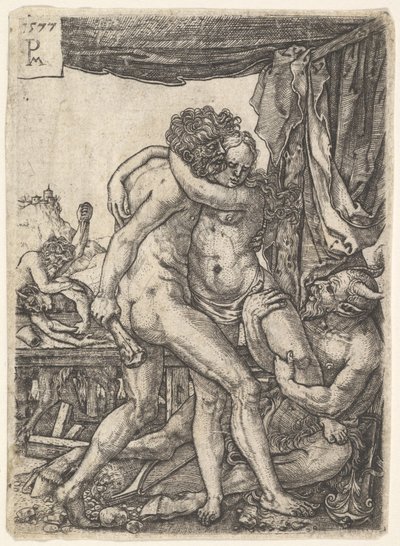 Hercules kjemper mot kentaurene, 1577. av Master PM