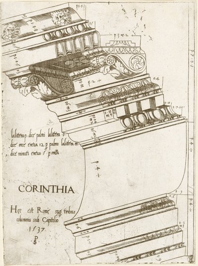 Entablatur fra Vespasians tempel, Roma av Master PS
