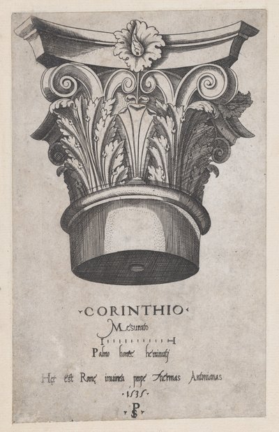 Mirror of Roman Magnificence: Korintisk hovedstad, 1535., 1535. av Master PS