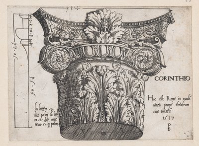 Mirror of Roman Magnificence: Korintisk hovedstad, 1537., 1537. av Master PS