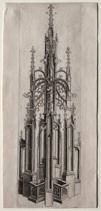 Design for en gotisk fontene av Master W with the Key